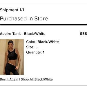 ALO Yoga Black/White Aspire Tank
